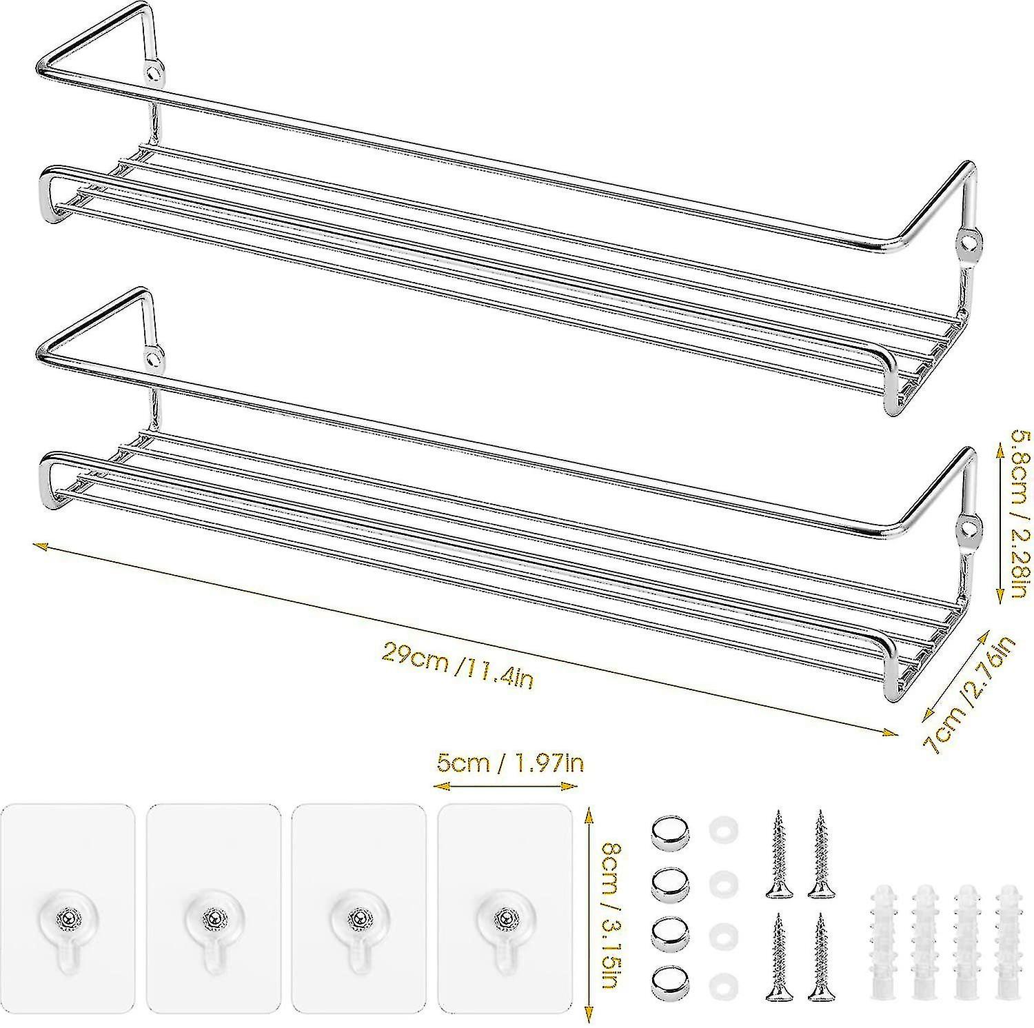 Spice Rack Organizer， 2-tier Spice Rack For Wall Mounting， For Kitchen Cupboard