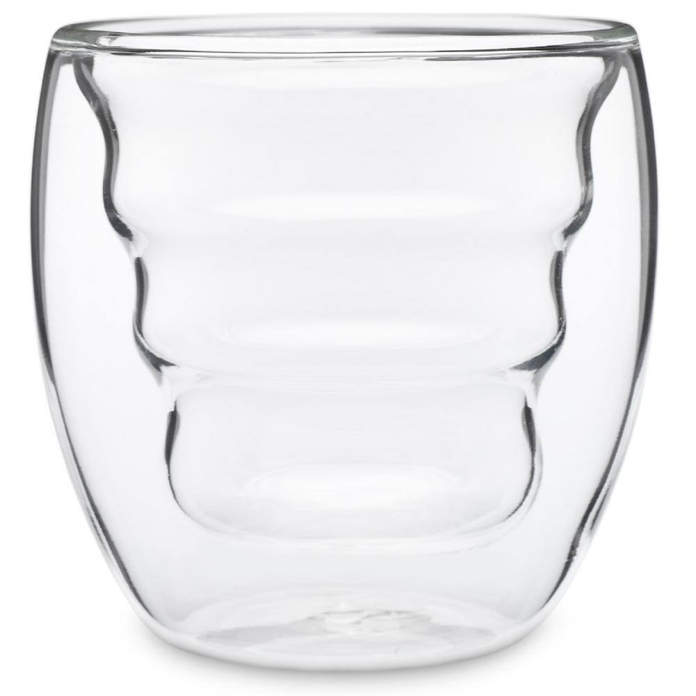 Ozeri Curva Artisan Series 8 oz. Double Wall Beverage Glasses and Tumblers (Set of 4) DW080AS