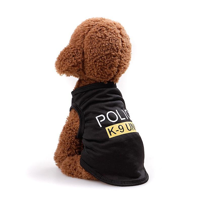 Parisian Pet Dog Cat Police Tee Shirt Embroidered T-shirt， M