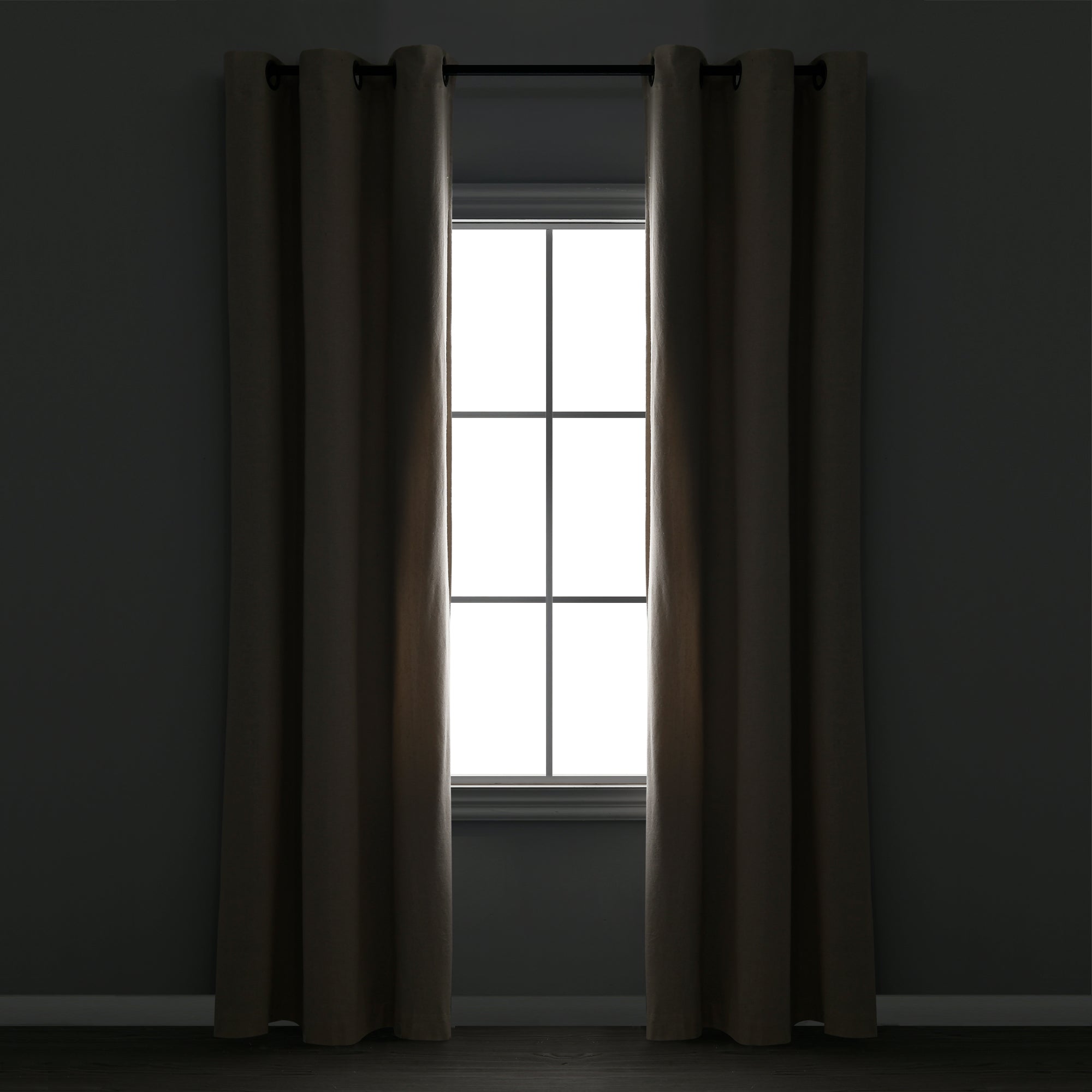 Insulated Grommet Blackout Faux Linen Window Curtain Panel