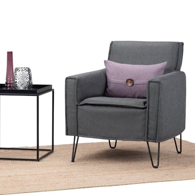 Edward Accent Chair With Hairpin Legs Dark Gray Wyndenhall