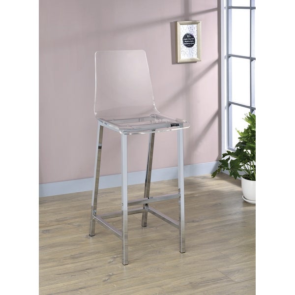 Alba Clear and Chrome Stools (Set of 2)