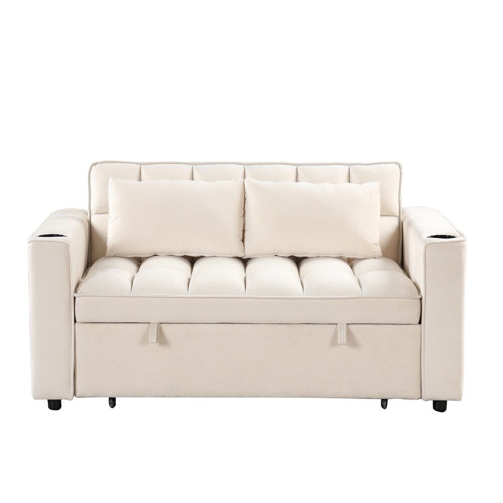 Multi Functional Convertible Sofa Bed  Loveseat w/Pull Out Sleeper Bed