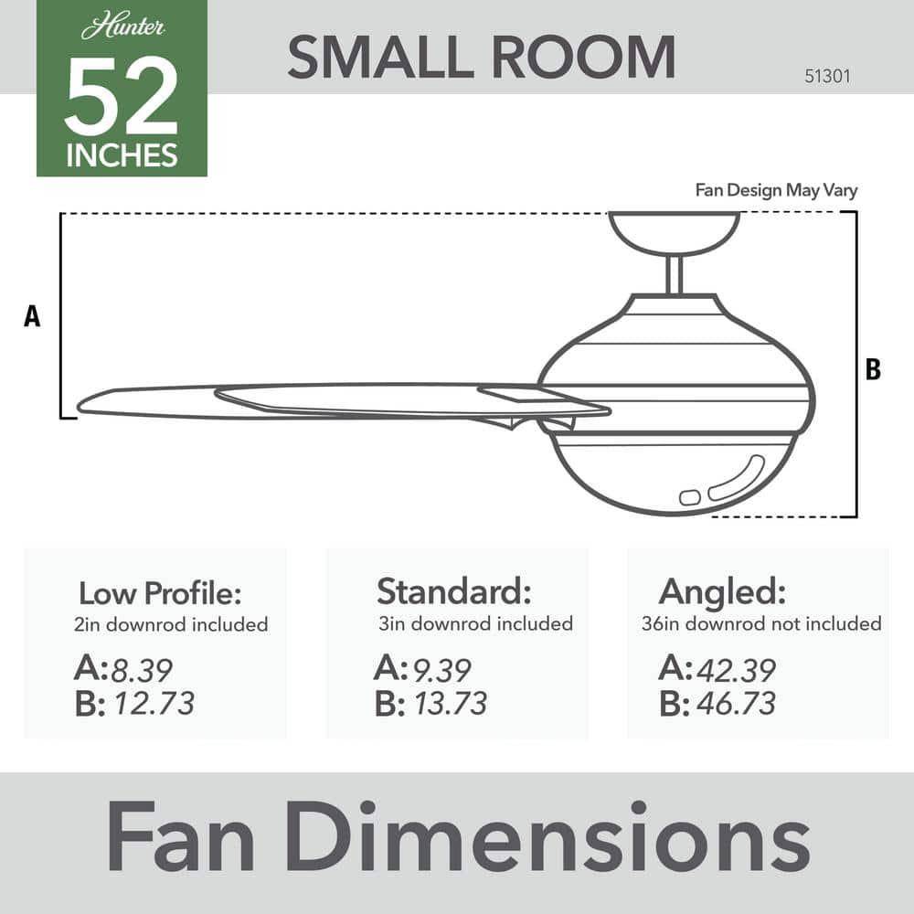 Hunter Spring Valley 52 in IndoorOutdoor Matte Black Ceiling Fan with Light