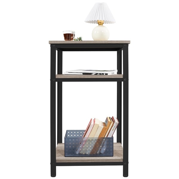 Yaheetech End Table Industrial Telephone Table with 2-Tier Shelves