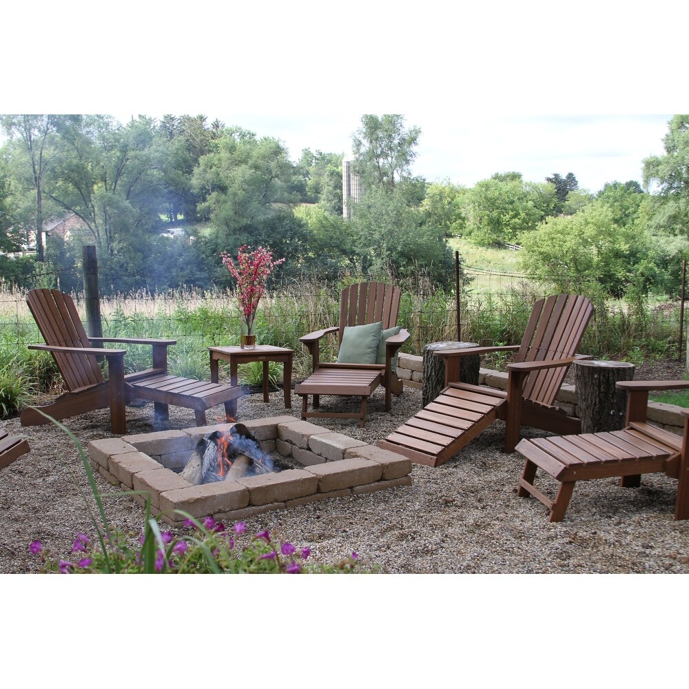 Eucalyptus Adirondack Chair with Built in Ottoman