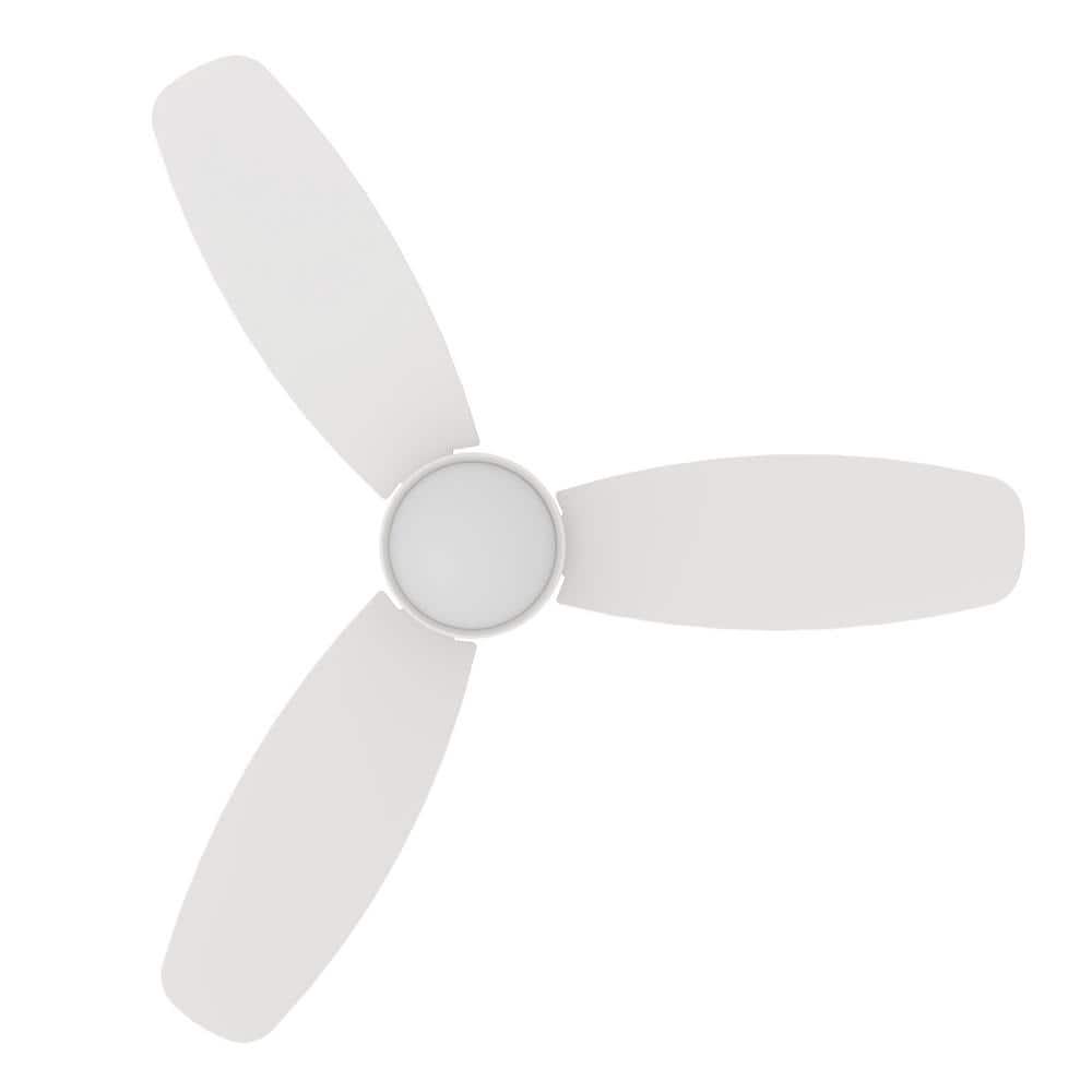 CARRO Biscay 48 in Integrated LED IndoorOutdoor White Smart Ceiling Fan with Light and Remote Works with AlexaGoogle Home