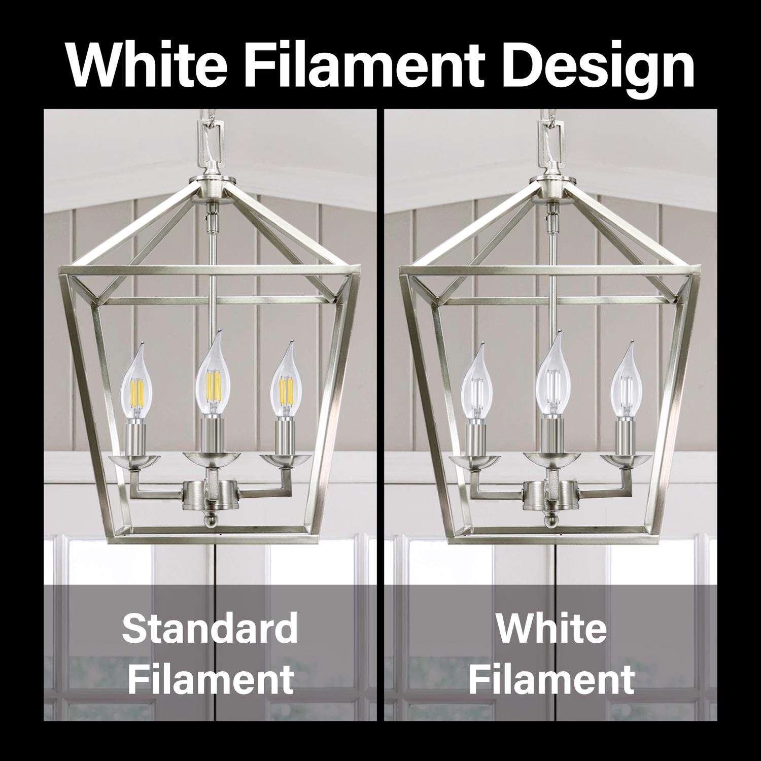 Feit White Filament BA10 E26 (Medium) Filament LED Bulb Daylight 40 Watt Equivalence 2 pk