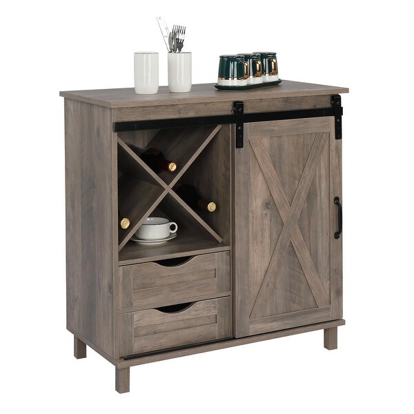 Wood Ancona Modular Wine Cabinet， X-Shelf， Espresso Finish