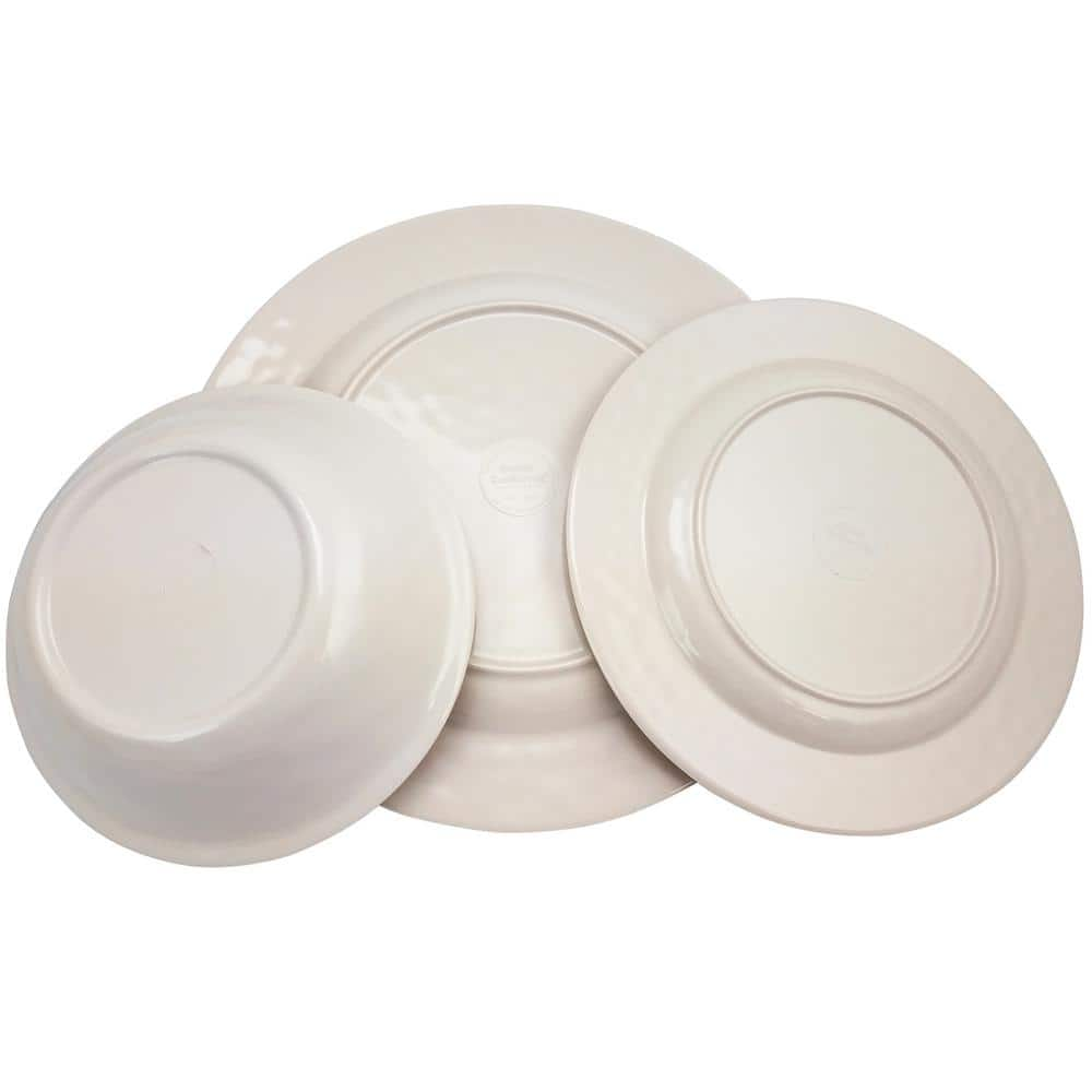 Studio California Mauna 12-Piece Casual White Melamine Outdoor Dinnerware Set (Service for 4) 985100475M