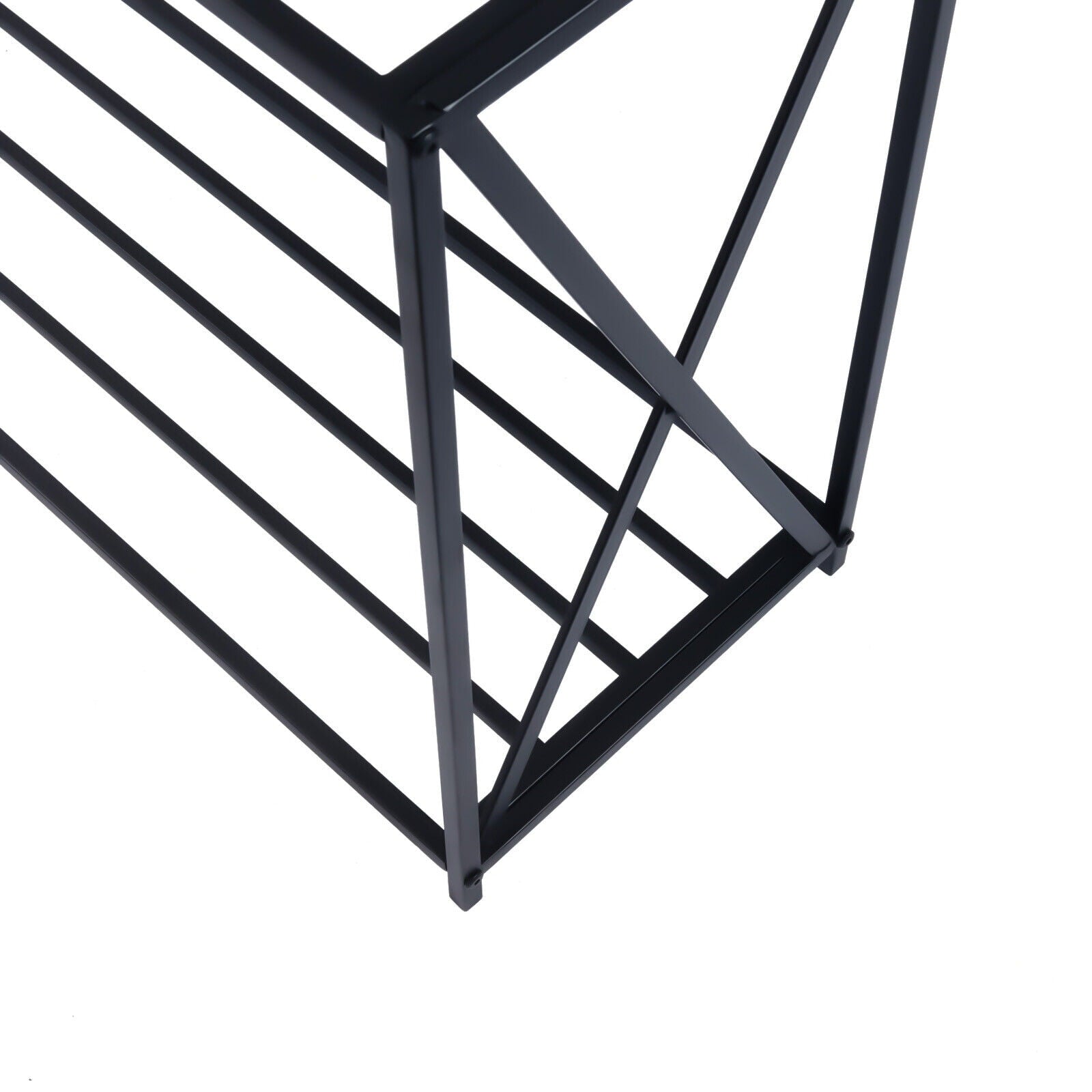 2 Tier Metal Flower Pot Stand Indoor Outdoor Plant Display Storage Rack Black