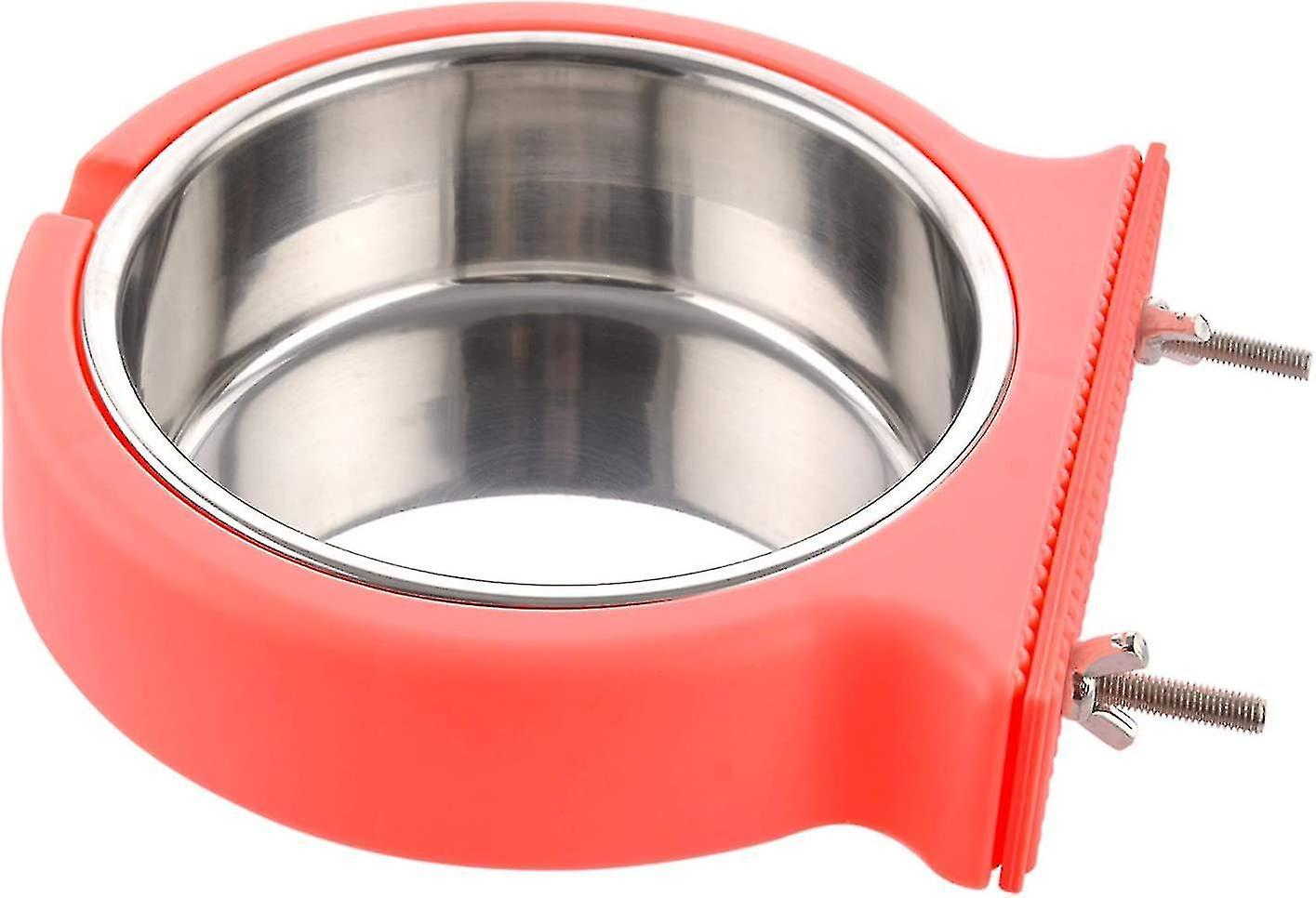 Dog Bowl， Removable Stainless Steel Water Food Feeder Bowls Cage Coop Cup For Cat Puppy Bird Pets