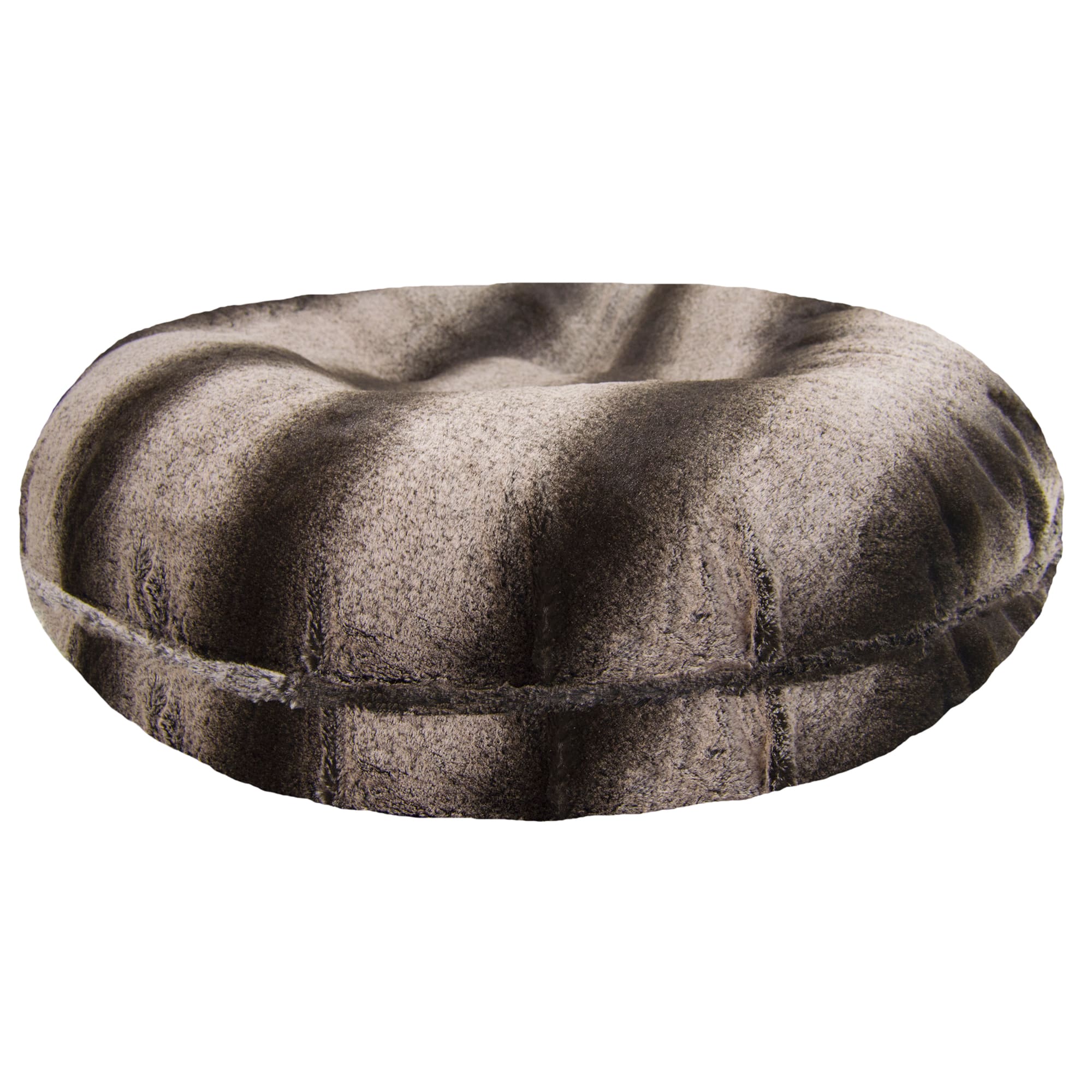 Bessie and Barnie Signature Frosted Glacier Luxury Extra Plush Faux Fur Bagel Dog Bed， 24