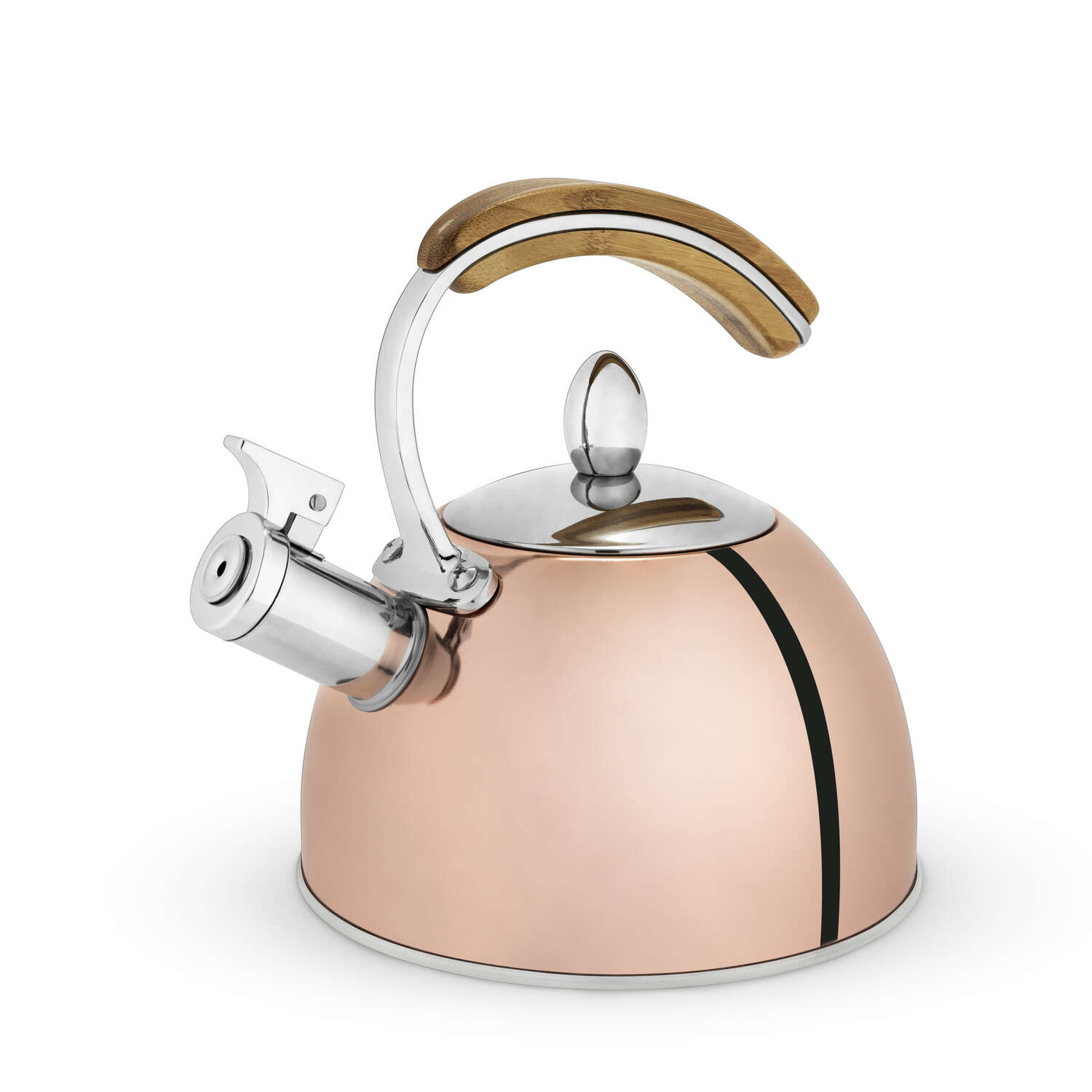 TRUE Pinky Up Rose Gold Stainless Steel 70 oz Tea Kettle