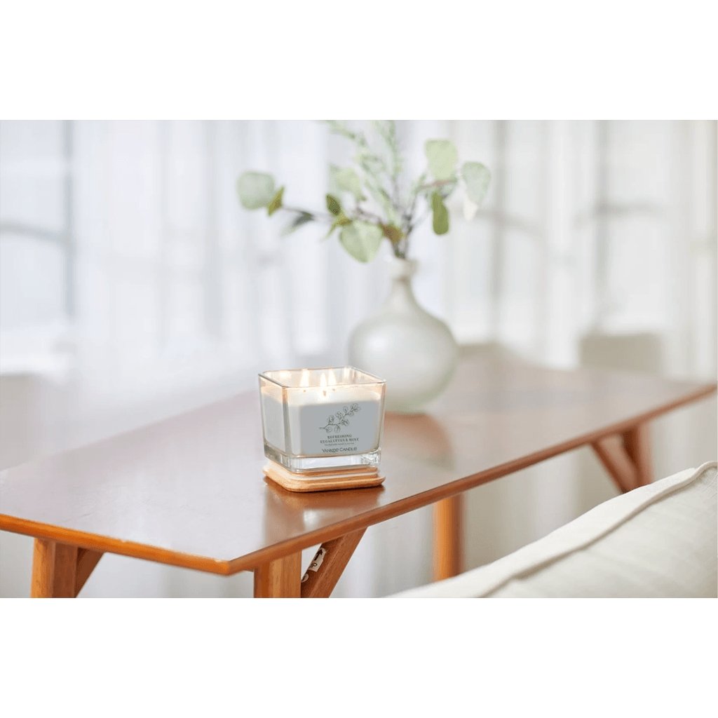 Yankee Candle  Well Living Collection - Medium Square Candle in Refreshing Eucalyptus & Mint