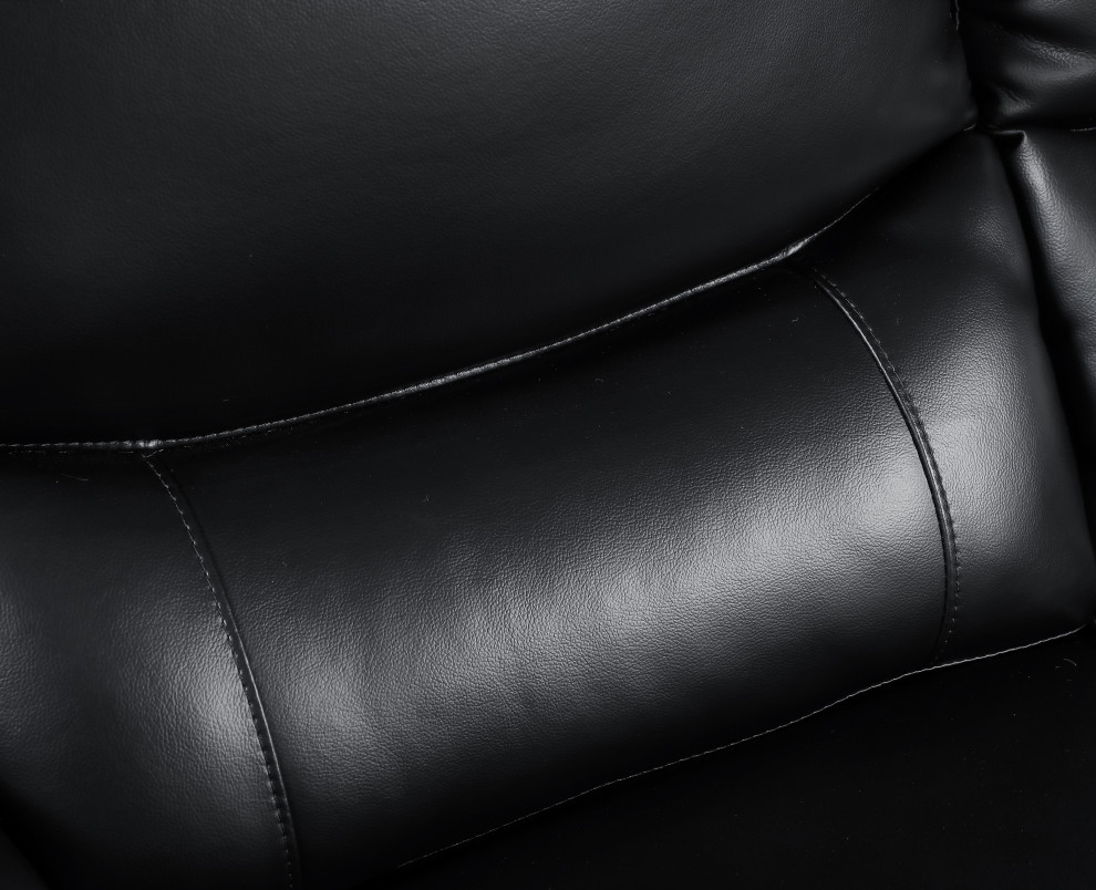 Palmiotto Contemporary Premium Genuine Leather Match Loveseat   Contemporary   Loveseats   by Luxuriant Furniture  Houzz