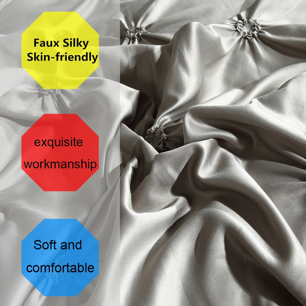 Luxury Silky Comfortable Quilt Cover Bedding Linens Set