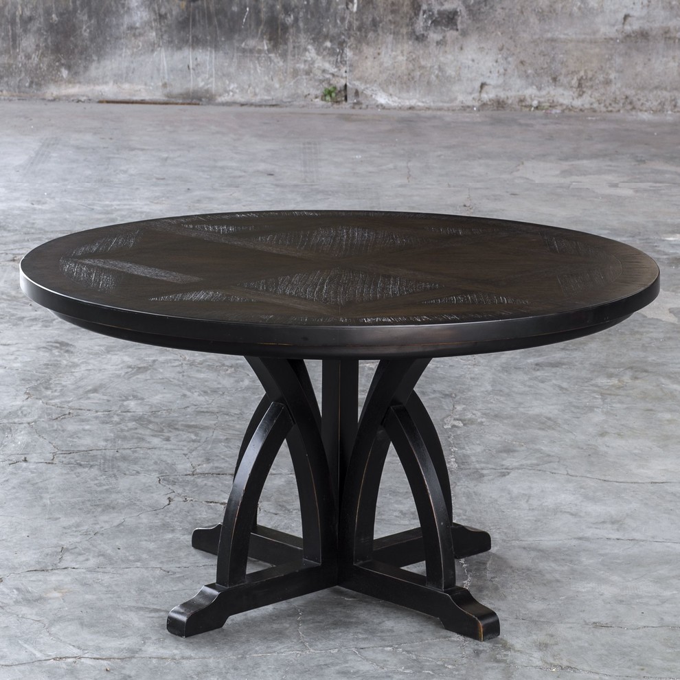 Uttermost Maiva Round Black Dining Table   Transitional   Side Tables And End Tables   by GwG Outlet  Houzz