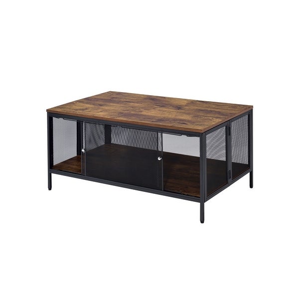 ACME Winam Coffee Table in Antique Oak and Black