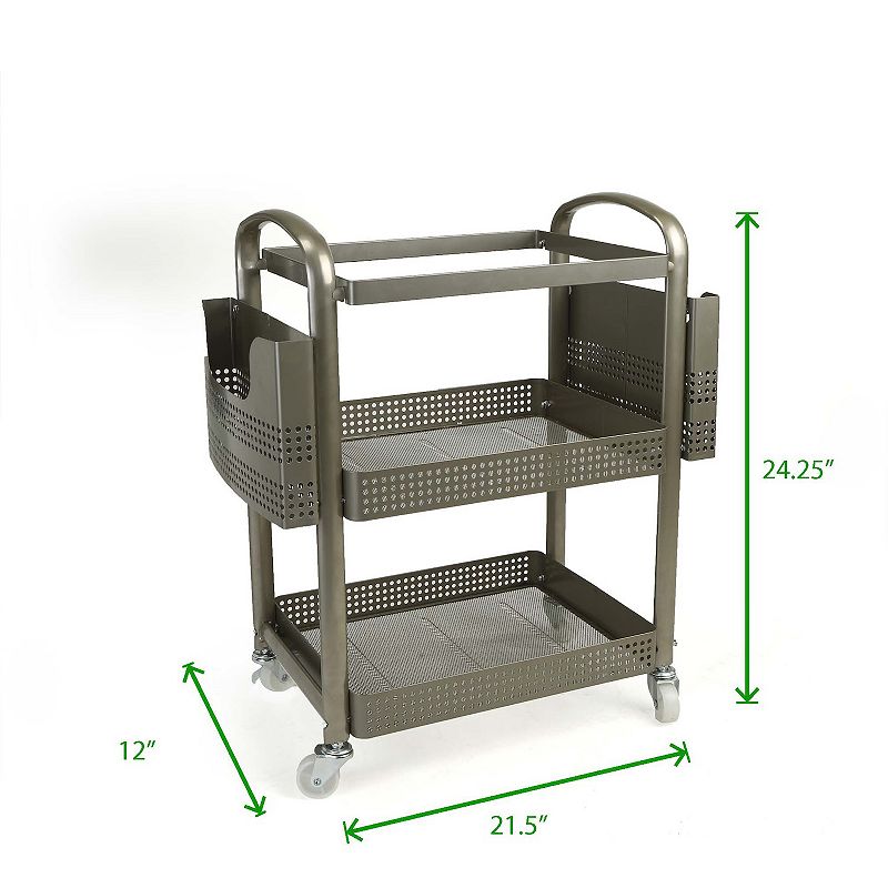 Mind Reader Heavy Duty Metal Mobile File Cart