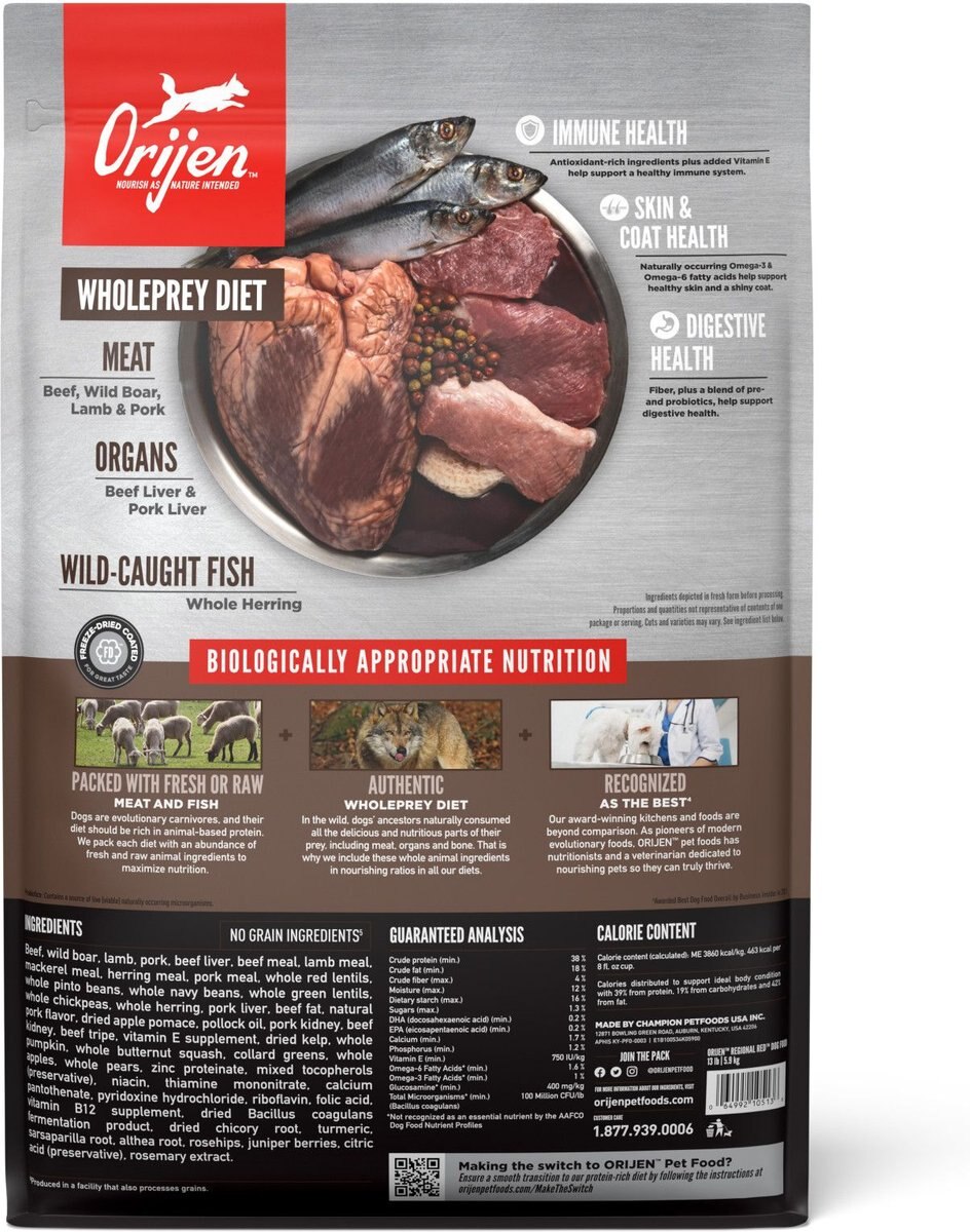 ORIJEN Regional Red Grain-Free Dry Dog Food