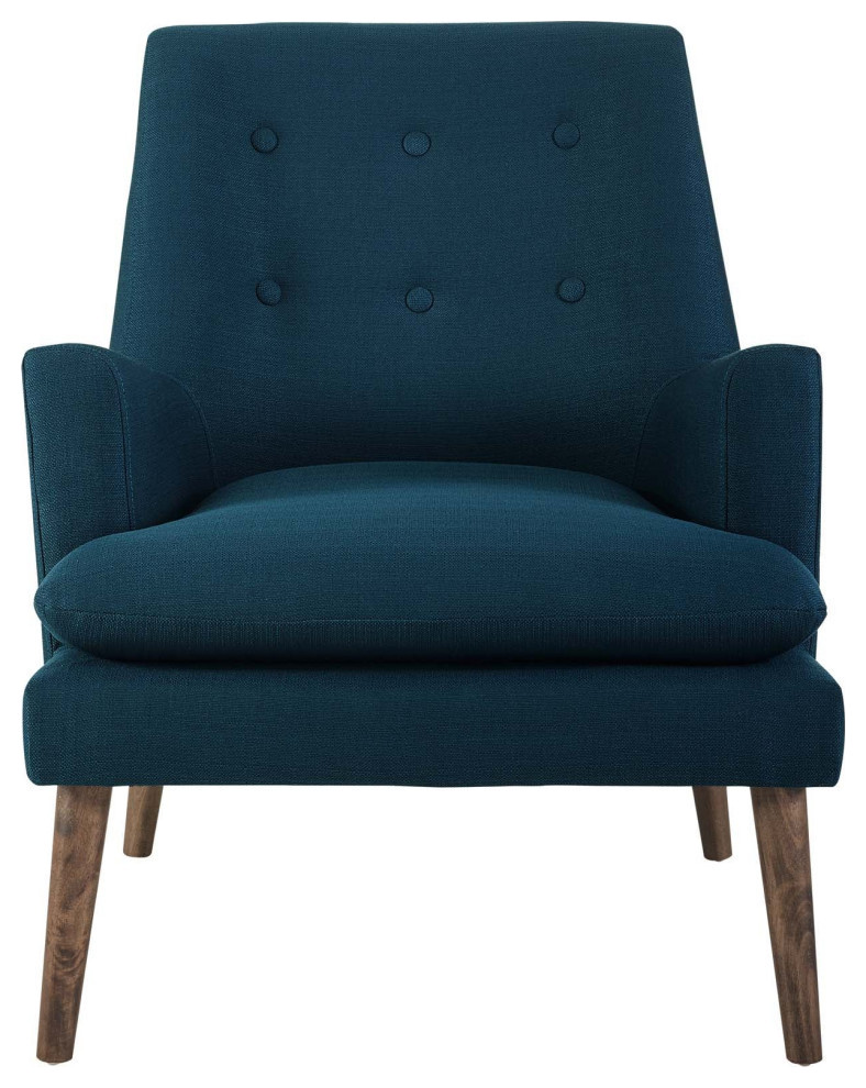 Ronan Azure Upholstered Lounge Chair   Midcentury   Armchairs And Accent Chairs   by V.S.D Furniture  Houzz