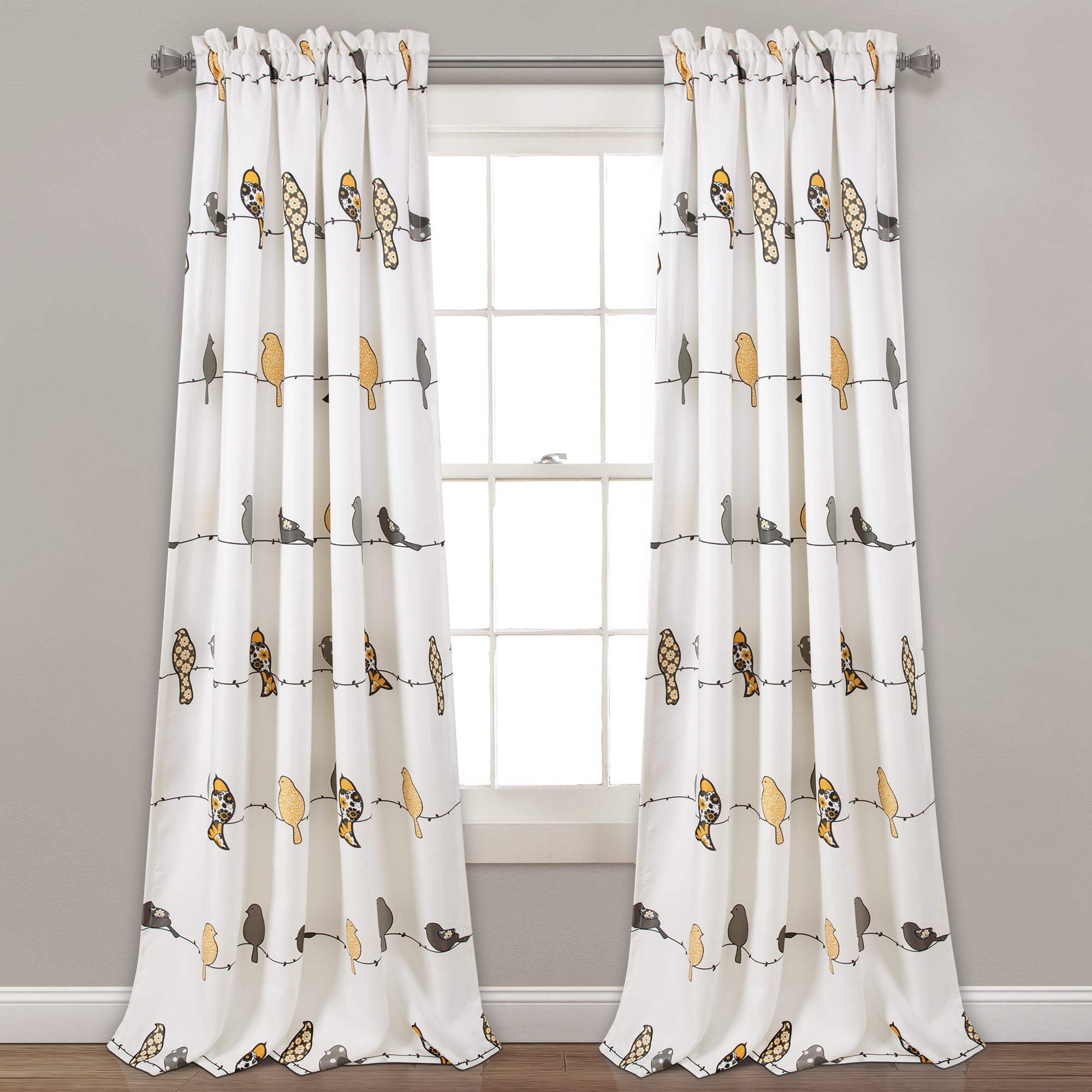 Rowley Birds Light Filtering Window Curtain Set