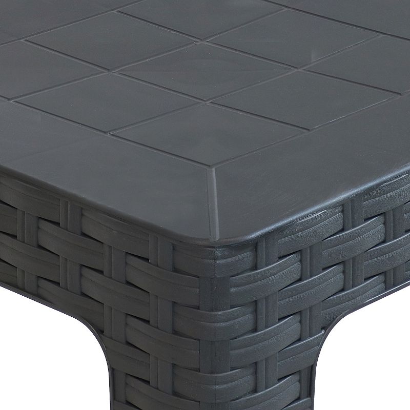 Sunnydaze Set Of 4 Polypropylene 18 Square Patio Side Table