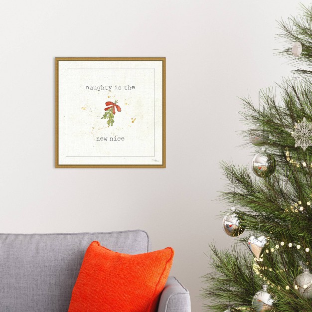 X 16 quot Christmas Cuties Iii Mistletoe By Pela Studio Framed Canvas Wall Art Amanti Art