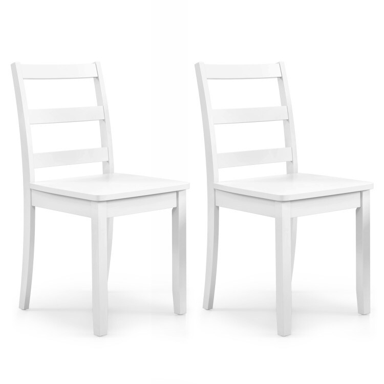 Set of 2 Wood Dining Chairs with Solid Rubber Wood Legs   16\