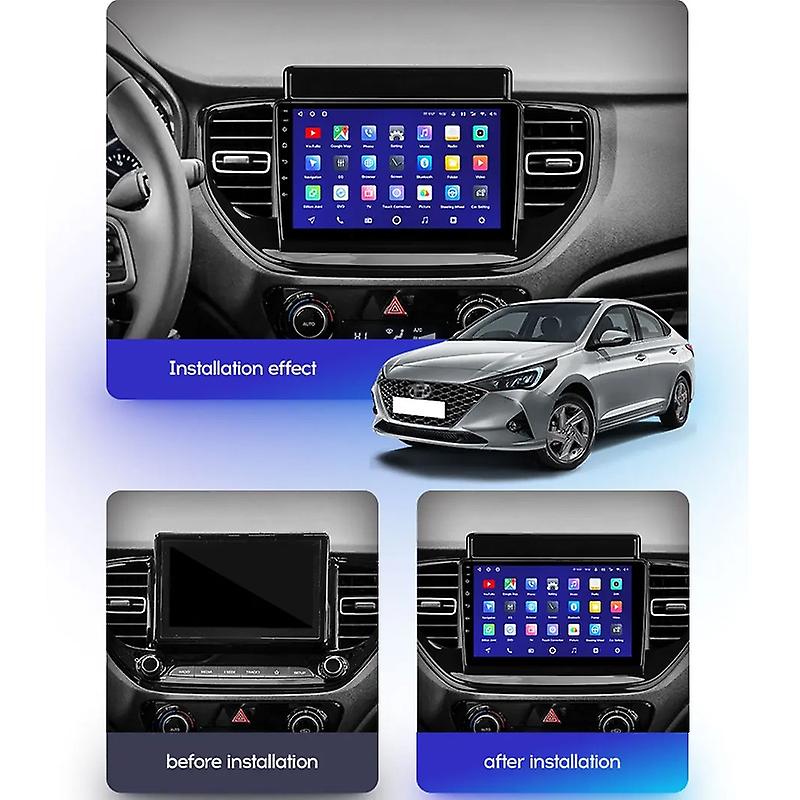 Carplay Car Radio For Hyundai Solaris 2 II 2020 - 2021 Multimedia video Player Android Auto 4G GPS