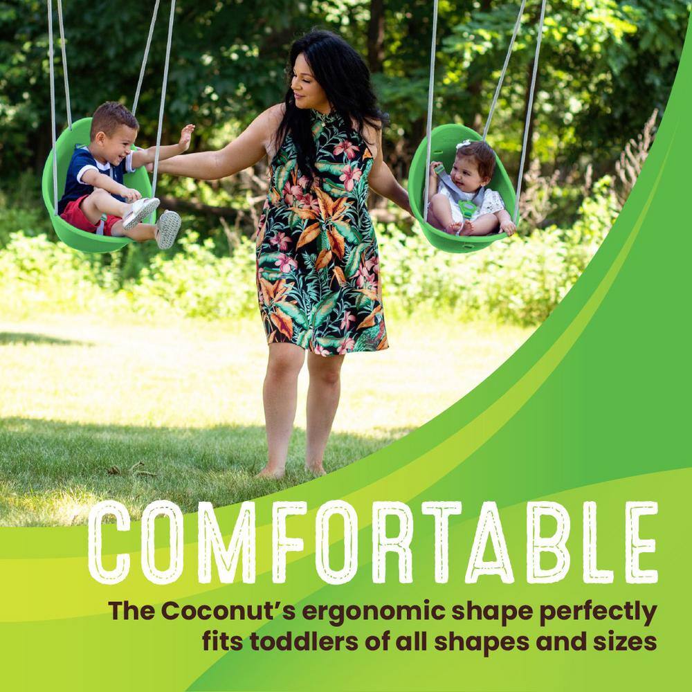 FLYBAR Swurfer Coconut Toddler Baby Swing Comfy 3-Point Adjustable Safety Harness Durable No Assembly Easy Installation G SW54070G