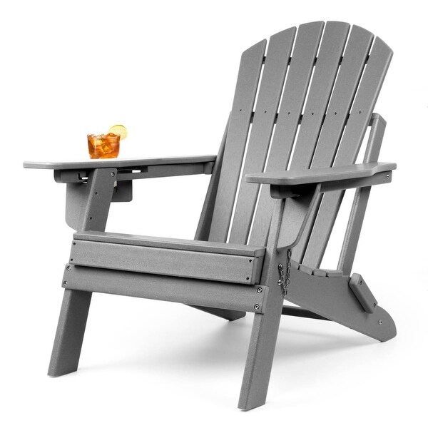 Vrakae Adjustable and Folding Adirondack Chair with Cup Holder