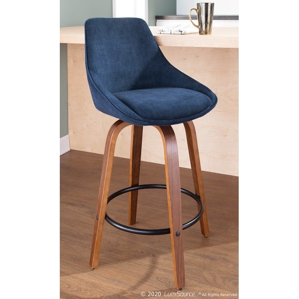 Carson Carrington Alba Corduroy Counter Stool with Black Round Footrest (Set of 2)