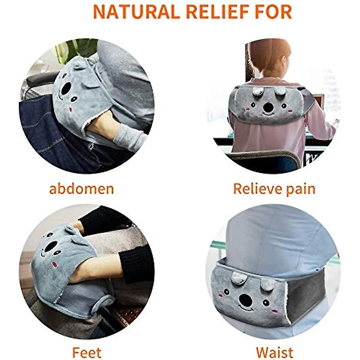 Hot Water Bottle Rubber Warm Water Bag With Soft Waist Cover Hot Water Bag For Neck And Shoulder  Back  Legs Waist Warm (pink-heart)