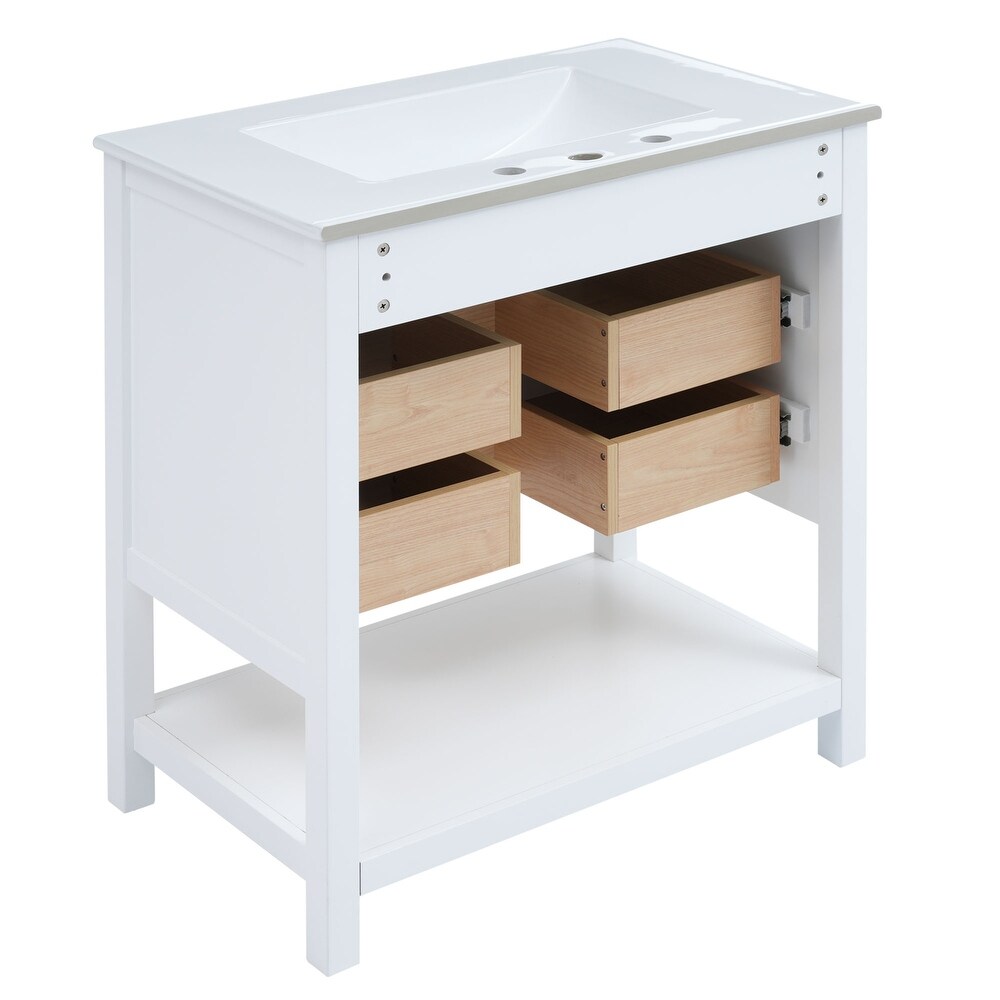 Bathroom Vanity Cabinet with Open Storage