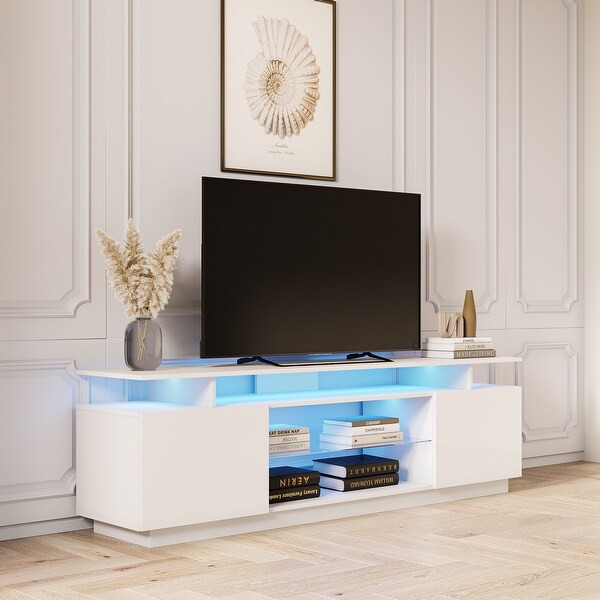 80 Inch TV Stands， Media Console Entertainment Center Television Table