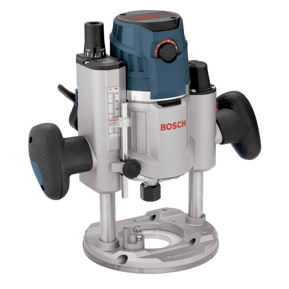 Bosch 15 Amp Corded 2.3 HP Electronic Variable-Speed 3-12 in. Plunge-Base Router with LED Light MRP23EVS