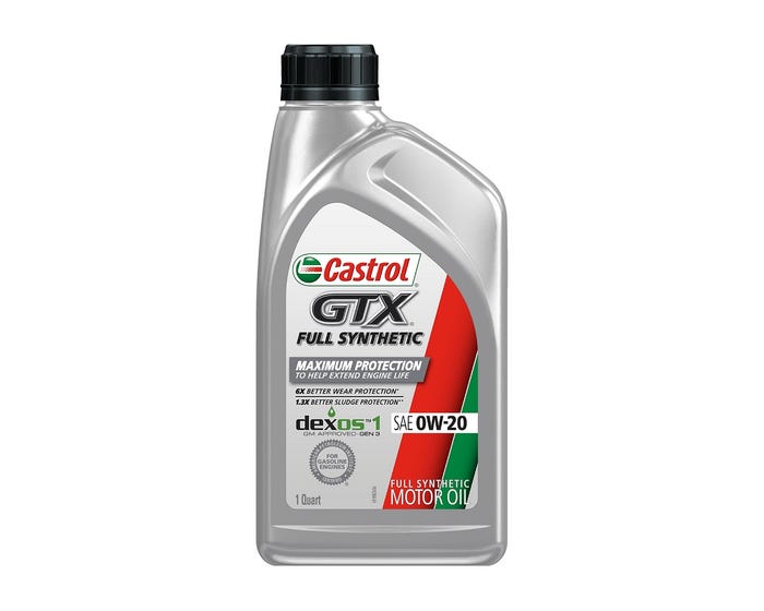 Castrol GTX Full Synthetic 0W20 Motor Oil， 1 Quart - 15E728