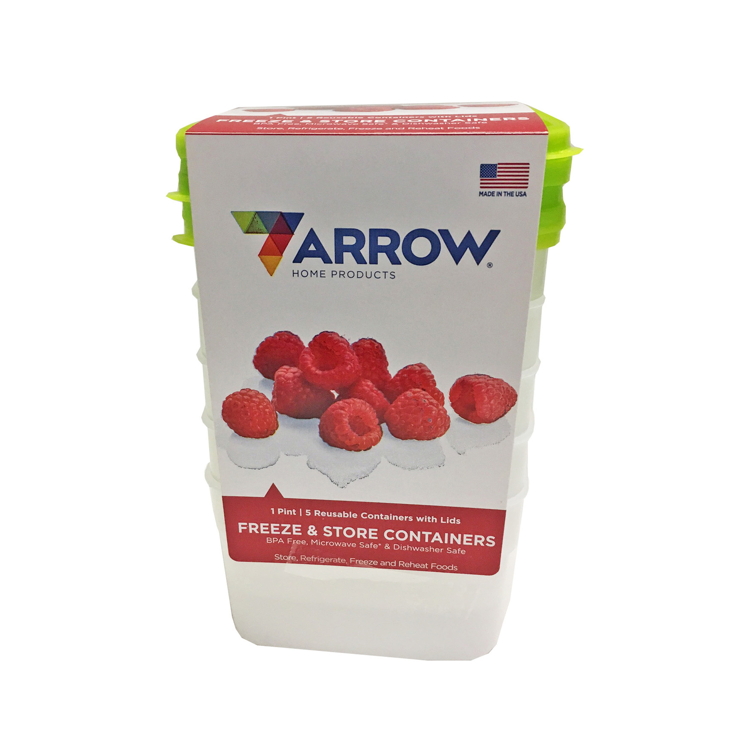 Arrow Home Products 1 pt White Food Storage Container Set 5 pk