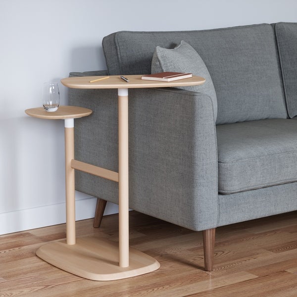 Umbra Swivo Side Table， Natural Wood