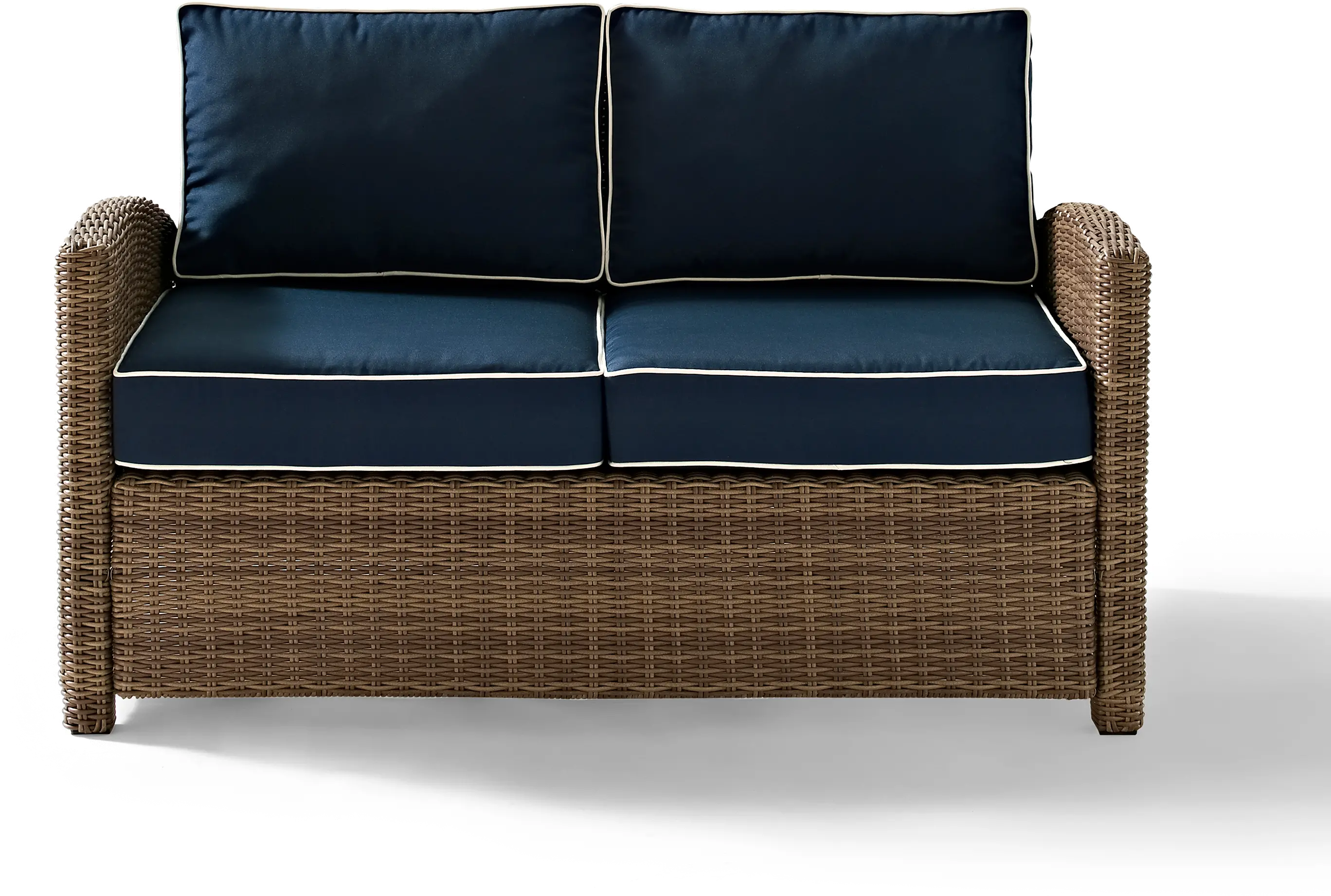 Bradenton Navy and Wicker Patio Loveseat