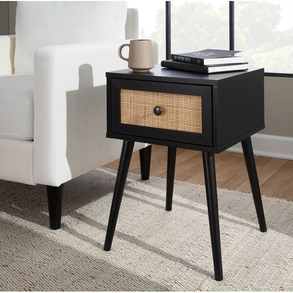 Ailani Side Table with Rattan Accent