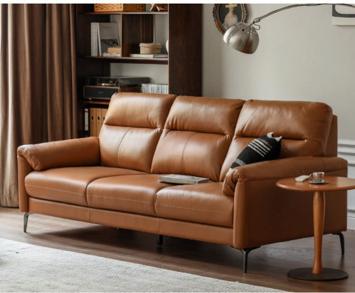 leather Sofa Italian light luxury Style   Midcentury   Sectional Sofas   by GVAwood  Houzz