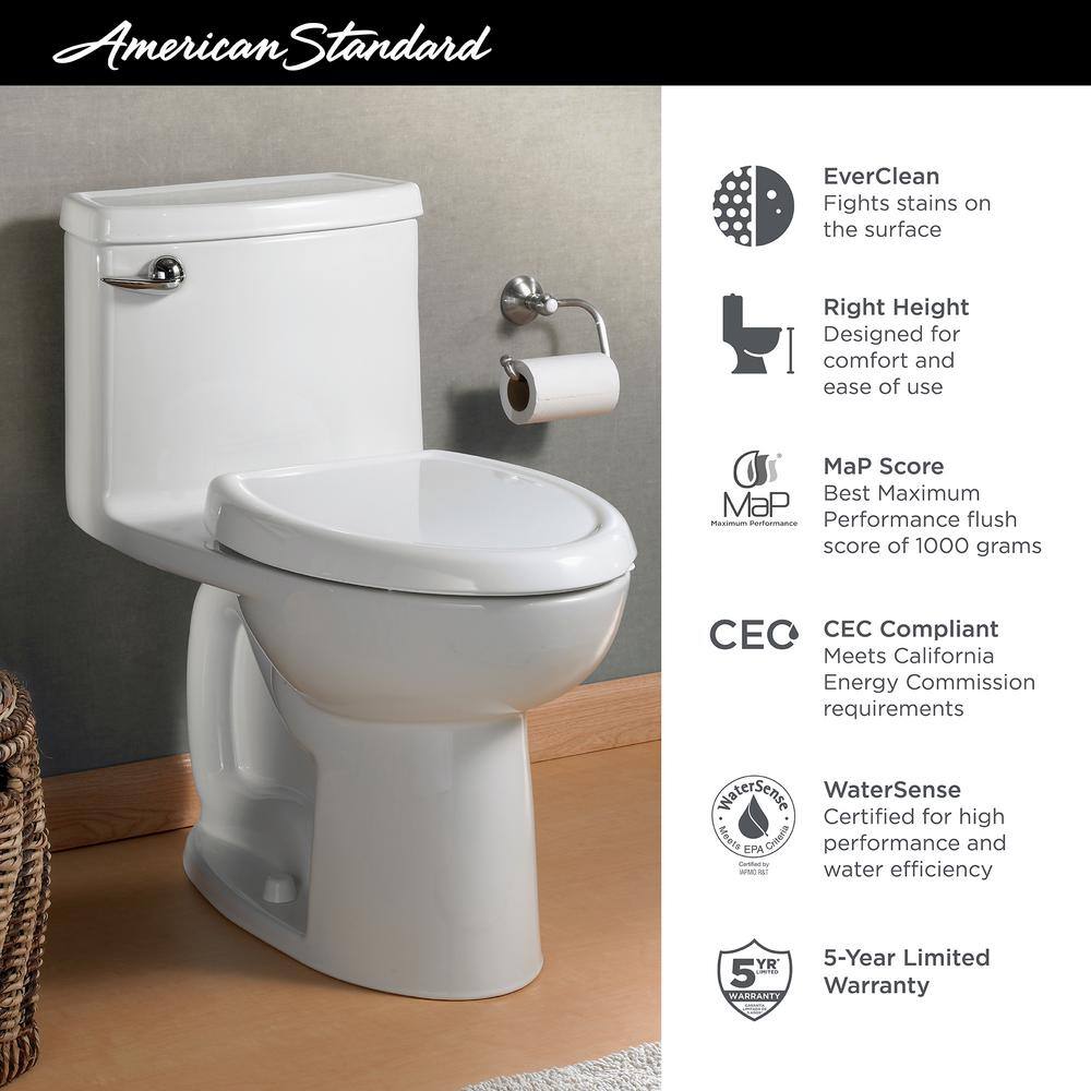 American Standard Compact Cadet 3 FloWise Tall Height 1-Piece 1.28 GPF Single Flush Elongated Toilet in Linen Seat Included 2403.128.222