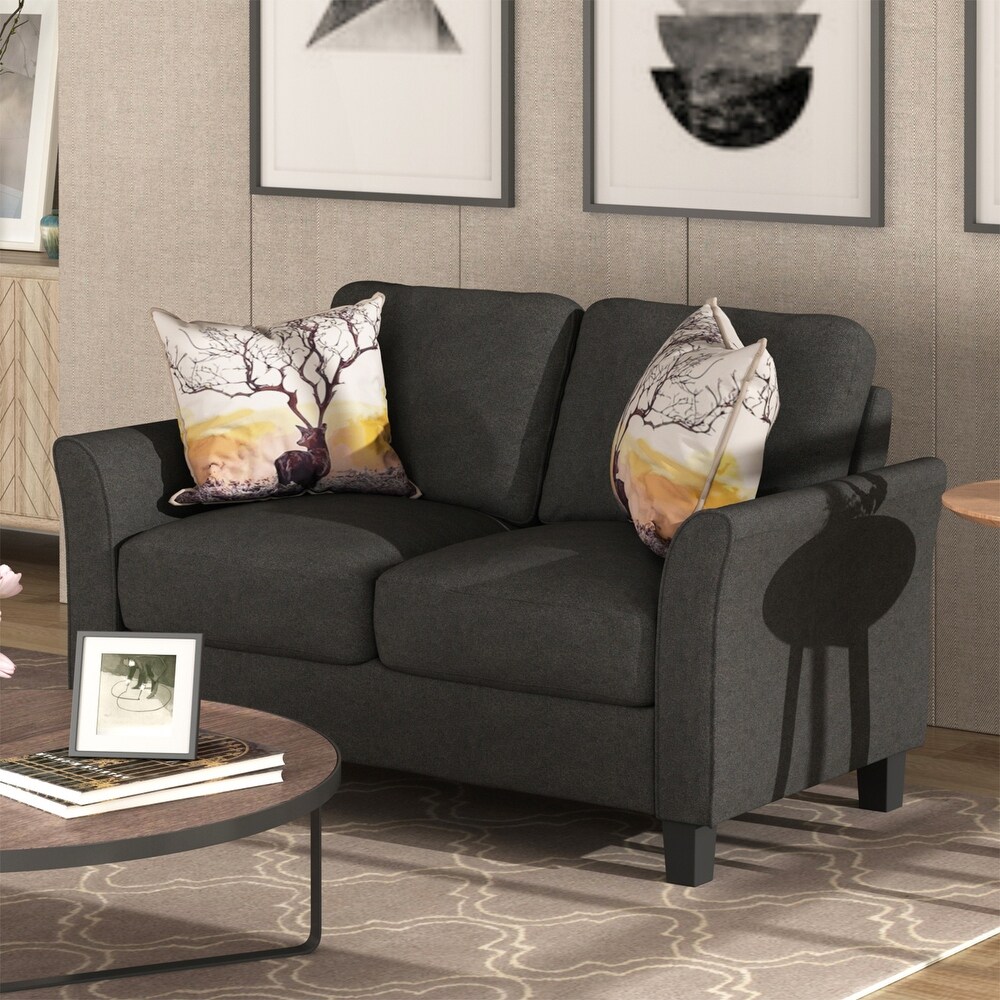 Living Room Linen Fabric Sofa Set  Single Sofa   Loveseat Sofa