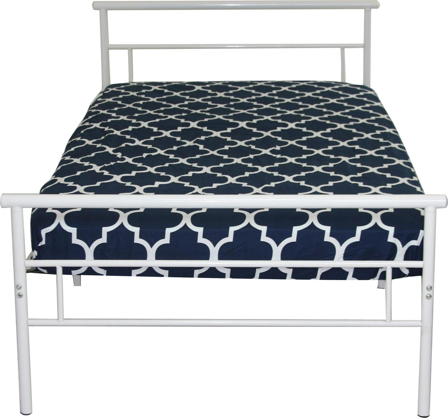 BK Furniture Seattle Classic Metal Bed， Twin， White