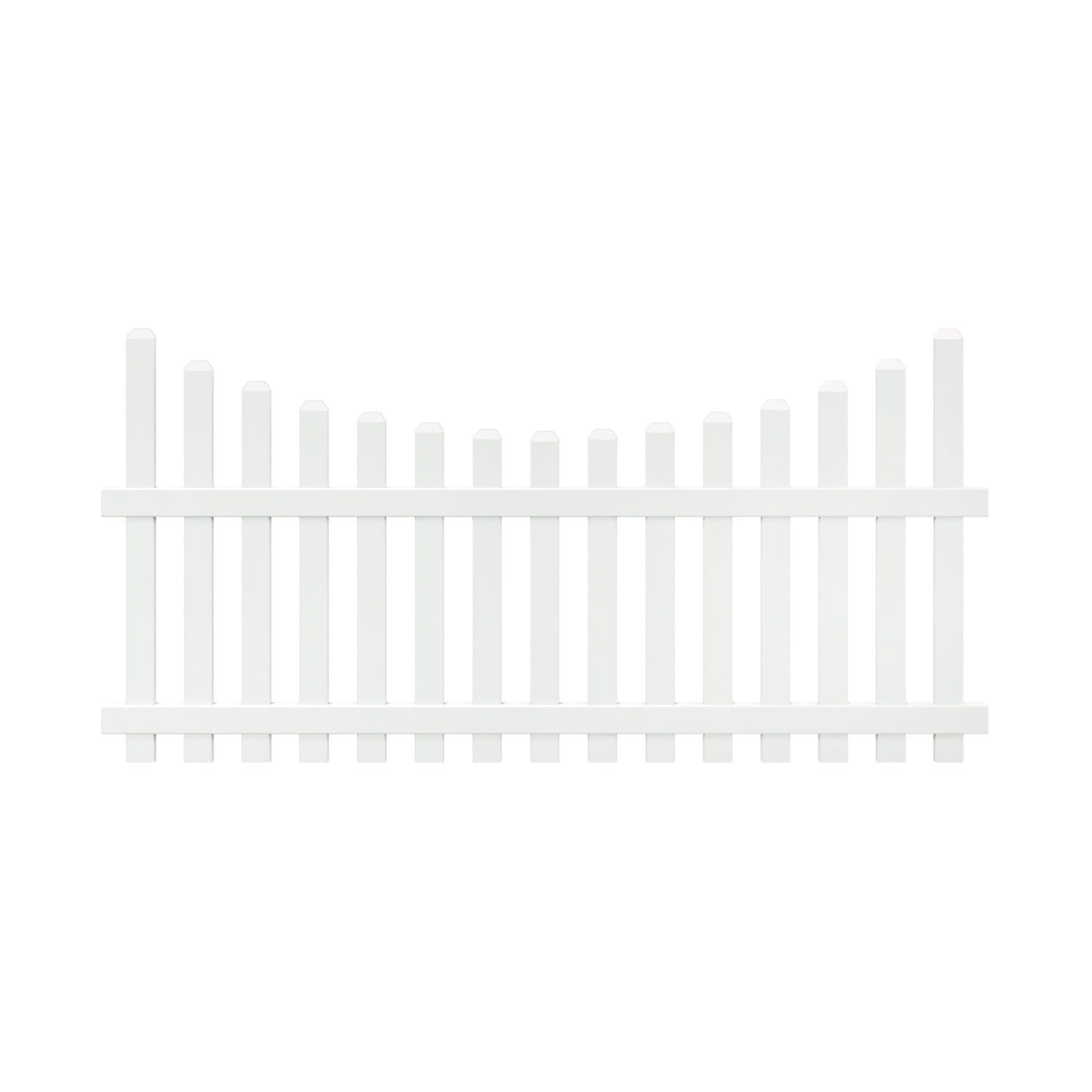 Outdoor Essentials Glendale 4 ft. x 8 ft. White Vinyl Scalloped Dog-Ear Picket Fence Panel