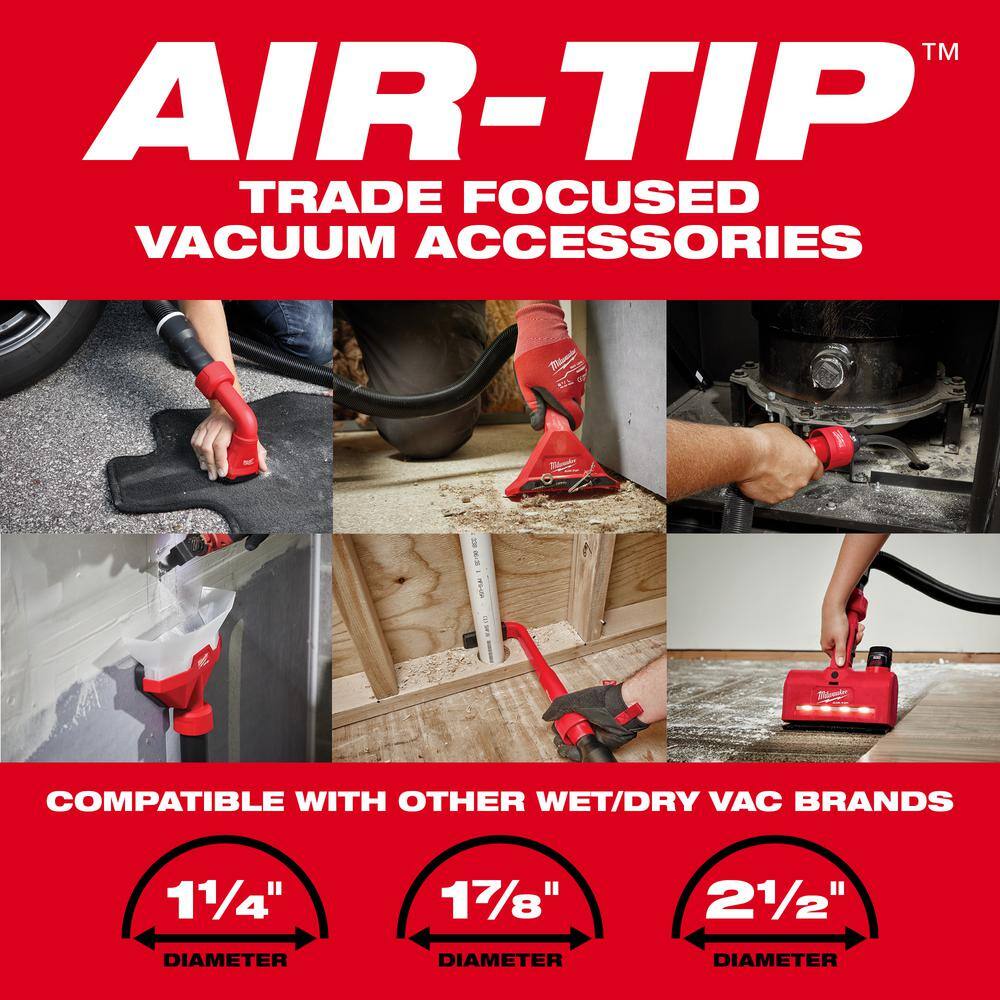 MW M12 AIR-TIP 1-14 in. - 2-12 in. WetDry Shop Vacuum Utility Nozzle Attachment with 3-IN-1 Crevice Tool (2-Piece) 0980-20-49-90-2023