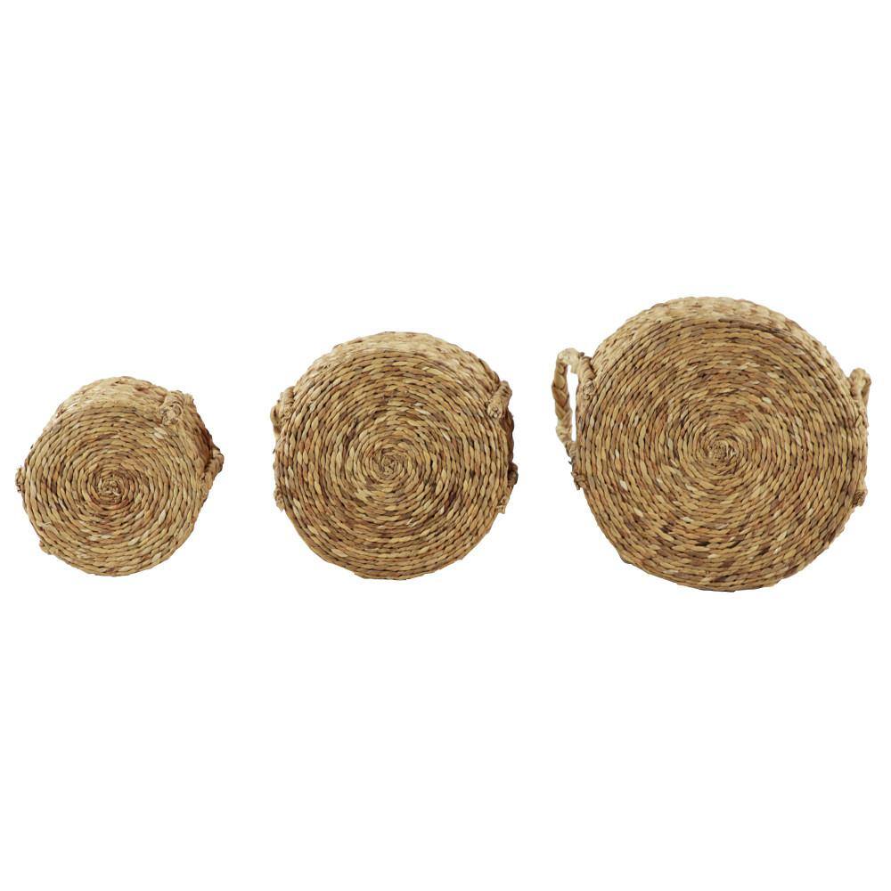 Litton Lane Seagrass Handmade Woven Storage Basket with Handles (Set of 3) 84428